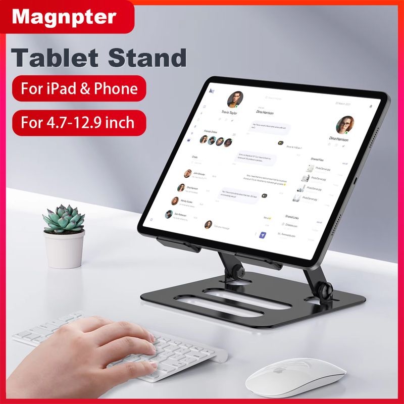 Portable Universal Aluminum Alloy Foldable For IPad Tablet Desktop Holder Adjustable Mobile Phone Stand_voghion.com