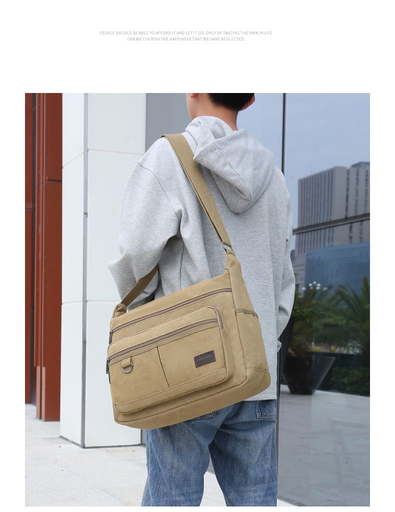 Men's Outdoor Large Capacity Shoulder Canvas Bag_voghion.com