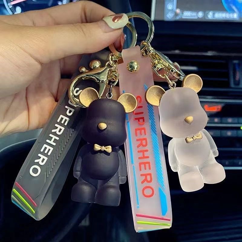Porte-clés ours violent, mignon, pendentif de sac de voiture, poupée créative, porte-clés_voghion.com