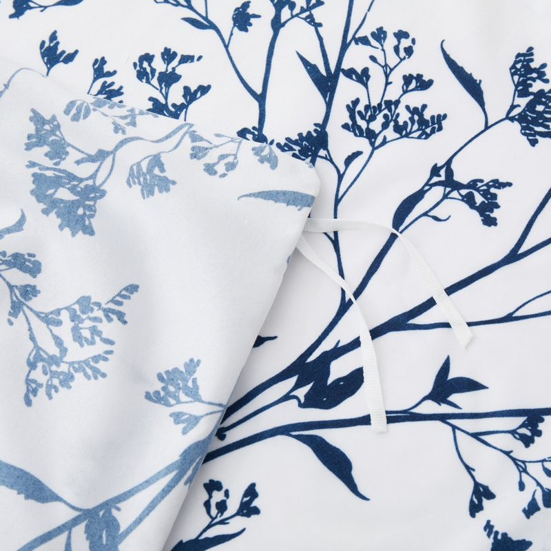 Nordic Plant-Pattern Fitted Sheet – Soft Brushed Polyester, Active Dye, Multiple Sizes (US/AU/EU/DE/ES)_voghion.com