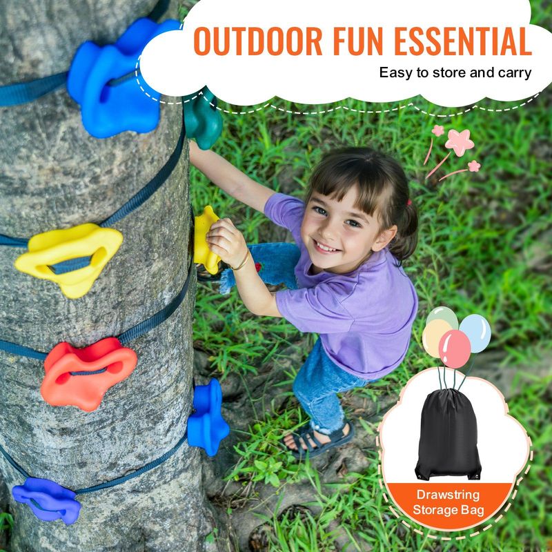 VEVOR Ninja Tree Climbing Kit 20 Tree Climbing Holds 6 Ratchet Straps Outdoor_voghion.com