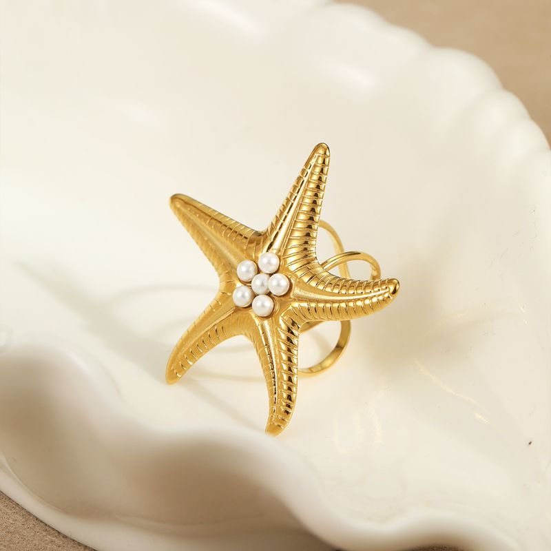 Set di orecchini e collana con perle a forma di stella marina, gioielli di alta gamma in stile resort oceanico_voghion.com
