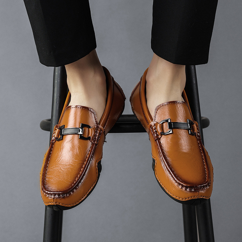 2022 Grouss Casual Liederschueder aus Kou a Bounen, Hären-Quasten-Loafers, Fuerschueder mat engem Fouss_voghion.com