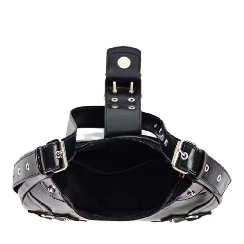Borsa a mano Crescent personalizzata, nuova borsa a tracolla da motocicletta da donna, borsa sottobraccio con rivetti_voghion.com