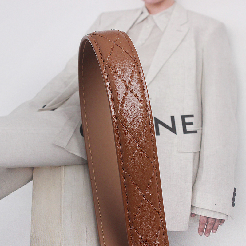 Novo žensko vsestransko okrasno krilo, pas za hlače z diamantno karirasto stisnjeno črto, majhna kvadratna zaponka, trikotnik in obroček_voghion.com