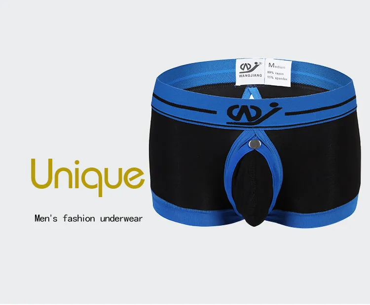 Briefs Panties Jiang Modal Boxer Shorts Men Sexy Open Back Underwear Male Remove Separate Pouches Bag Mens Un_voghion.com