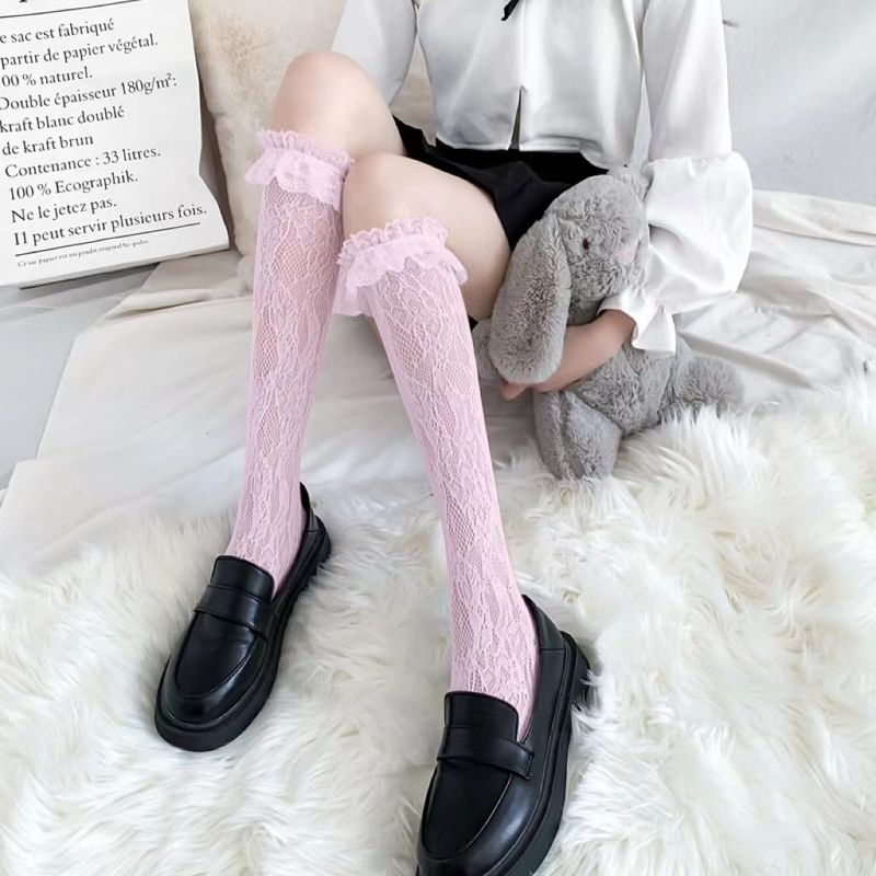 Calze lunghe sopra il ginocchio stile Lolita per ragazze carine, da cosplay_voghion.com