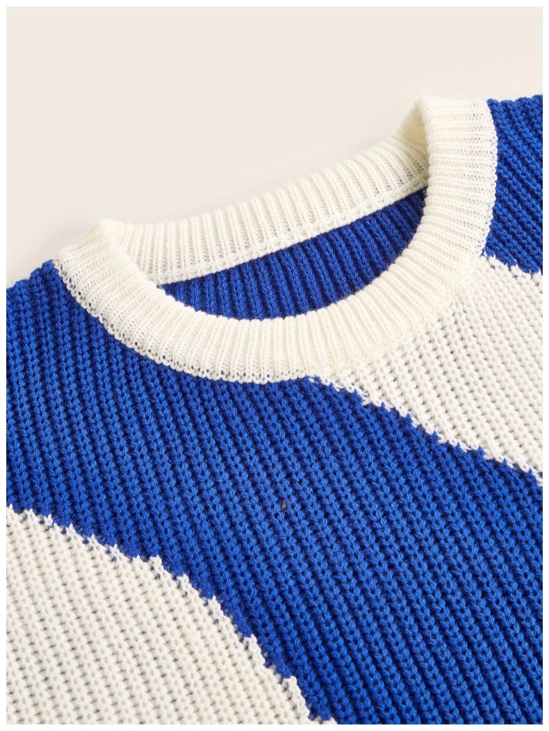 Maglione vintage con stampa di mucca per uomo - Pullover oversize in maglia retrò con design a blocchi di colore, caldo ed elegante top casual per autunno inverno_voghion.com