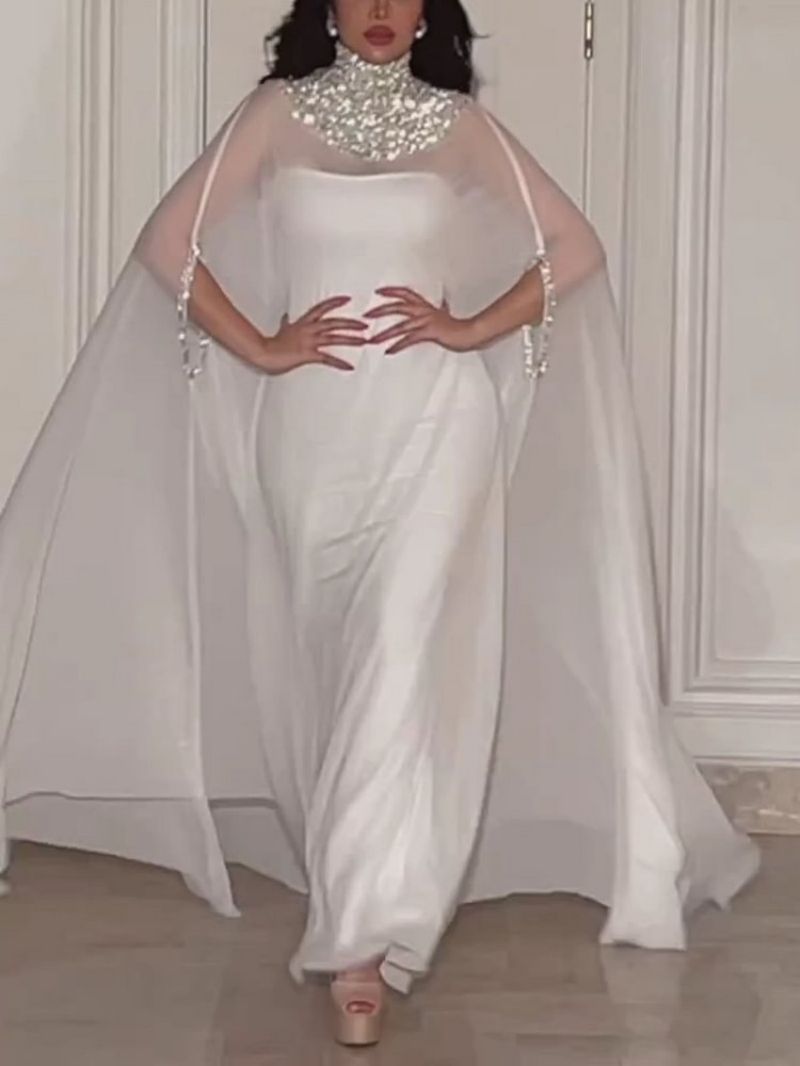 Women's Clothing Spring And Summer Temperament Sexy Cloak Sequined Chiffon Banquet Evening Dress Two Piece Set_voghion.com