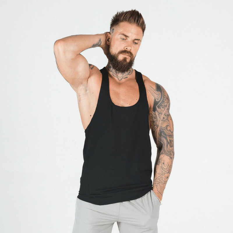 Muscle Fitness Male Brother Sommer Sport Freizeit Elastisch Quick Dry Blank Light Plate No Splice Tank Top_voghion.com