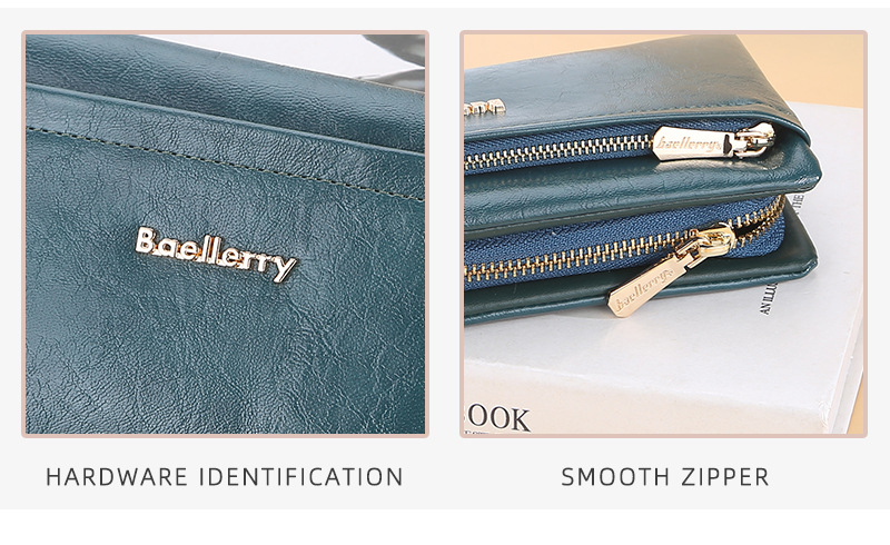 Damenbrieftasche lang Baellerry Cross-Border-Stil Säumen Multi-Card-Slot Clutch Modische Handytasche_voghion.com