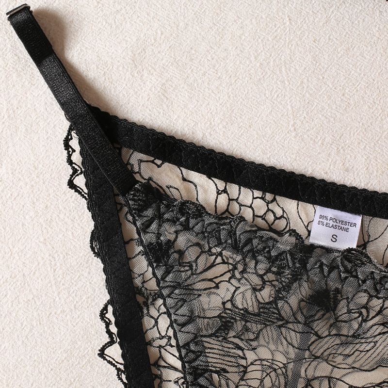 Σετ σέξι εσώρουχα με κεντημένο διάφανο σουτιέν και σλιπ, ολόσωμο, απευθείας από το εργοστάσιο, εξωτερικά_voghion.com