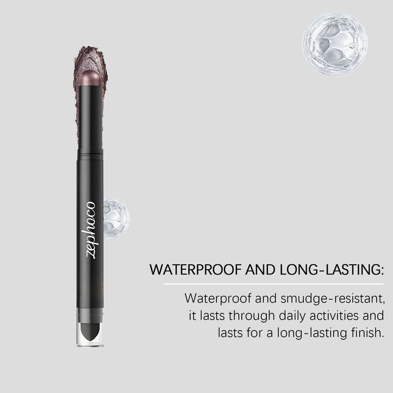 Zephoco Dunkelviolett, natürliche Farbe, lang anhaltender, täglicher, feuchtigkeitsspendender, praktischer Lidschattenstift_voghion.com