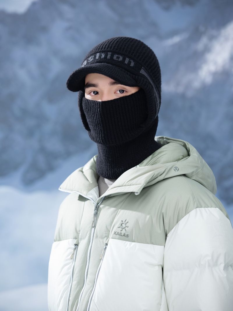 Gorro de punto polar para hombre, de invierno, resistente al viento, de una pieza, para ciclismo al aire libre, con cuello, gorro térmico de lana de una pieza._voghion.com