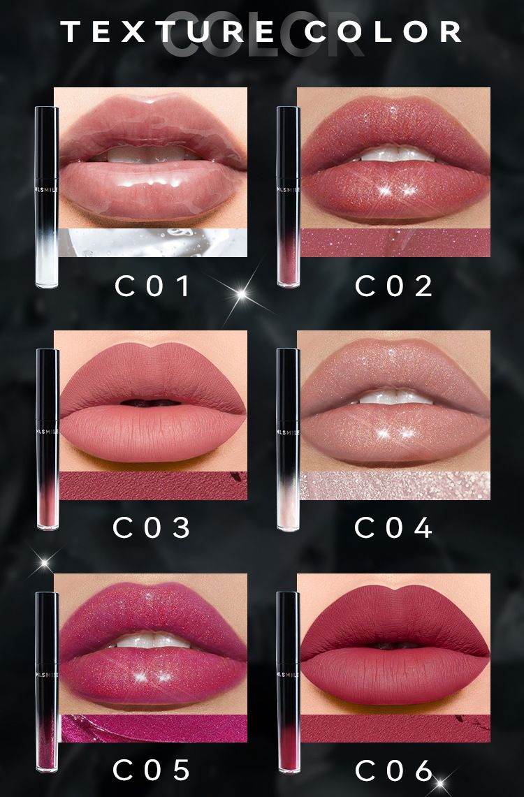 MLSMILE 12 Colors Of Matte Matte Liquid Lipstick Non Stick Cup Lip Glaze Pearlescent Lip Gloss Lip Gloss_voghion.com