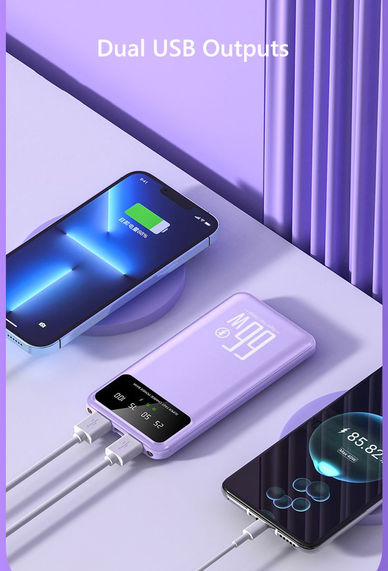 66W Fast Charging 30000mAh LED Digital External Power Bank For IPhone 16 15 14 13 Pro Xiaomi Battery Charger_voghion.com