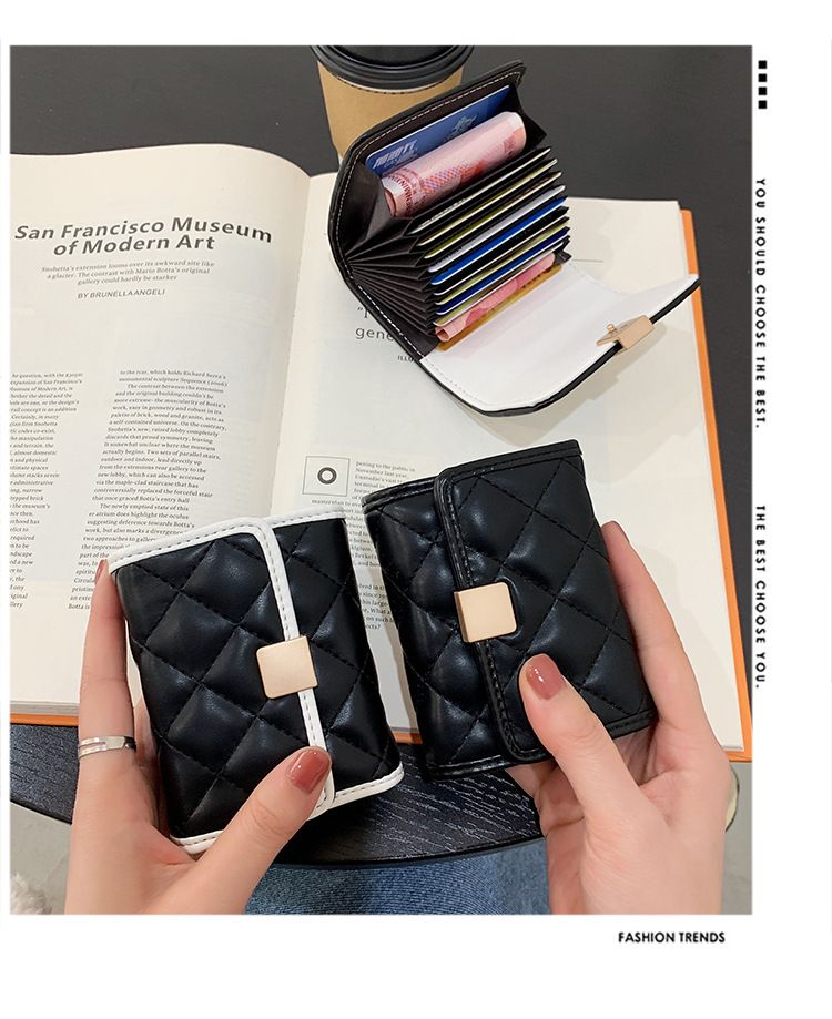 Portafoglio piccolo con diamanti alla moda, porta carte, porta monete, borsa per studenti, stile college, piccola borsa, porta carte, borsa porta carte_voghion.com