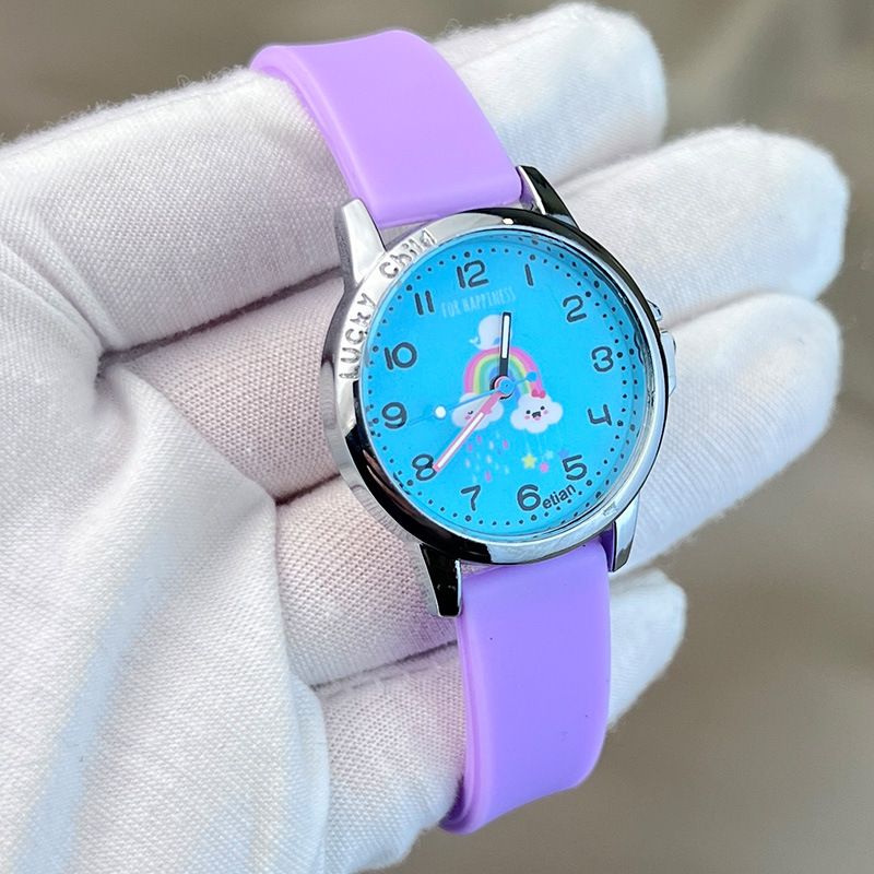 Student Watch Children's Watch Cute Rainbow Silicone Watch Luminous Pointer Student Watch_voghion.com