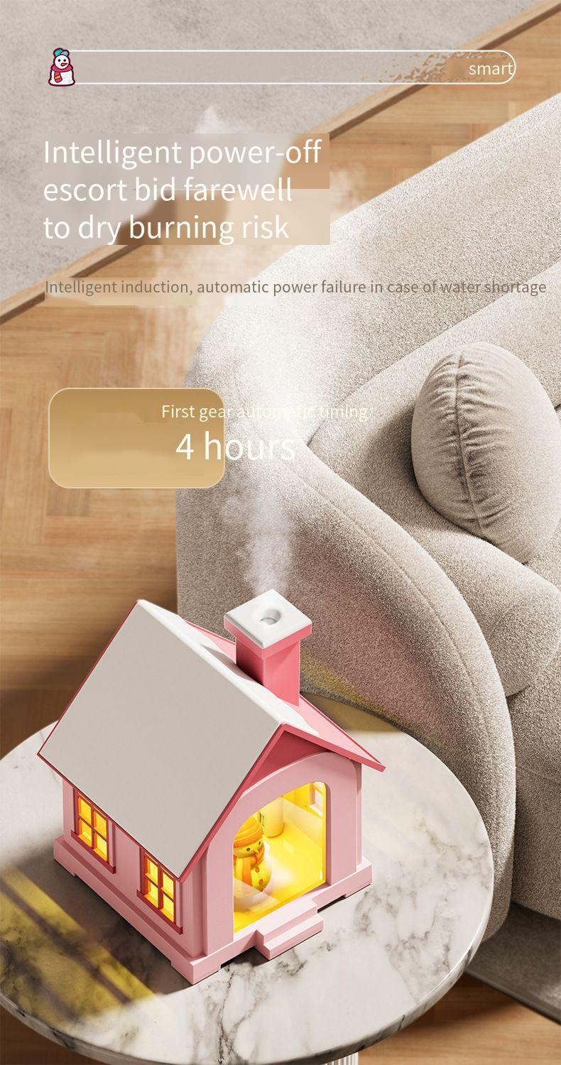Weihnachten Schnee Haus Warmes Licht Luftbefeuchter USB Lade Desktop Mini Bunte Schneemann Atmosphäre Lampe_voghion.com