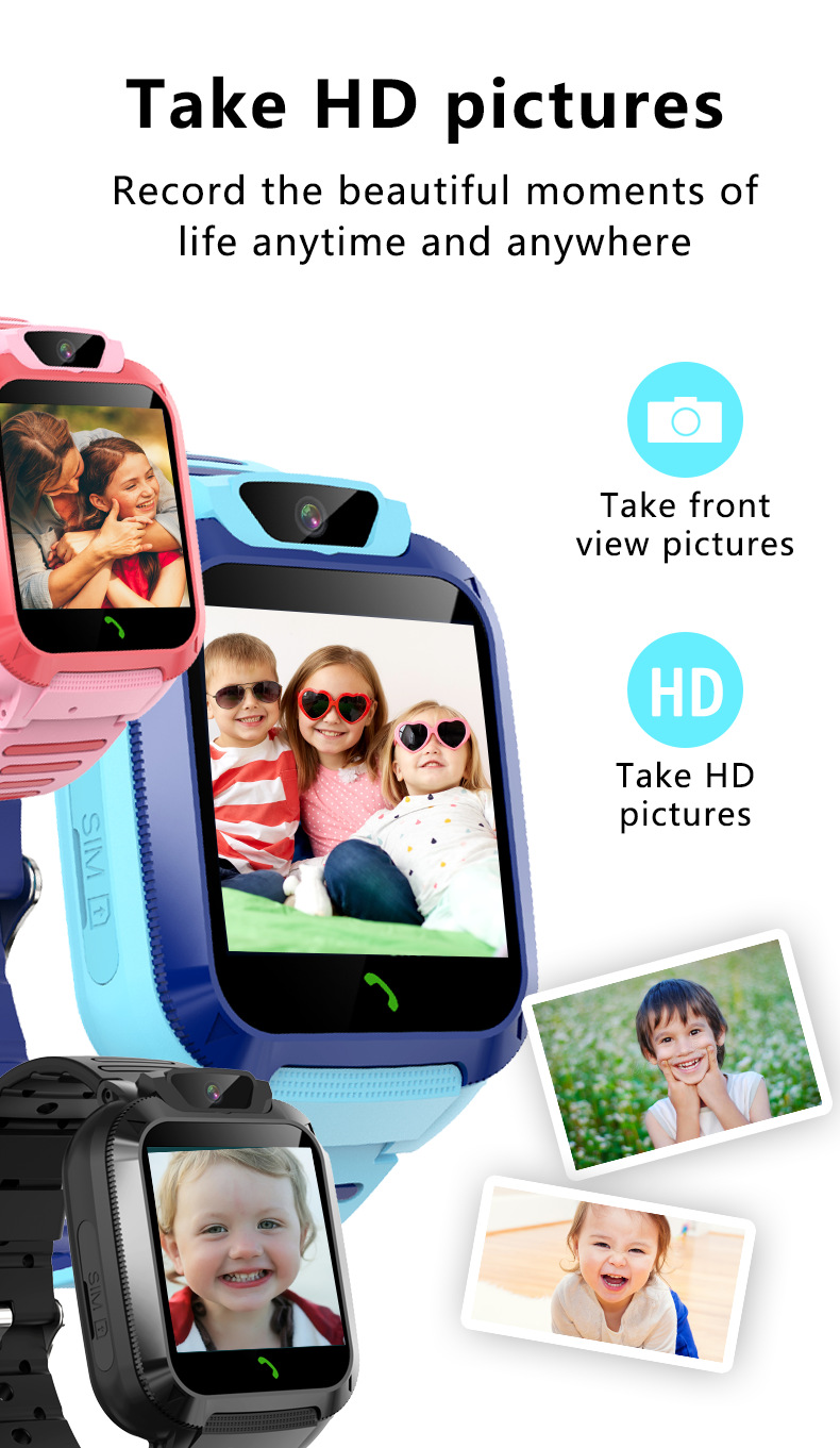 Smartwatch für Kinder mit GPS-Tracker, Kamera, Touchscreen und mehrsprachiger Unterstützung – wasserfest, Zwei-Wege-Telefonie, Kindersicherung_voghion.com