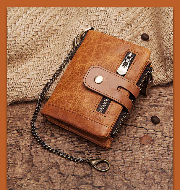 Luxury Desig Bifold Short Wallets Male Hasp Vintage Purse Coin Pouch Multi-functional Card Pocket Genuine Leathe Men Wallet RFID_voghion.com