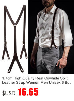 New Man's Suspenders Real Leather 6 Button Brace Strap Fashion suspensorio Adjustable Ligas Tirantes 3.5*120cm without box_voghion.com