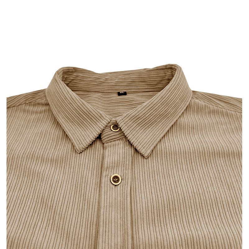 Camicie casual da uomo per autunno e inverno, camicie a maniche lunghe in velluto a coste da uomo, top con risvolto_voghion.com