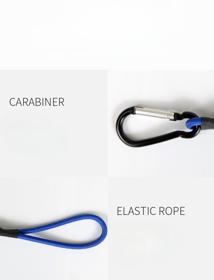 Gancho de escalada para exteriores, multifuncional, portátil, con cuerda elástica y hebilla, para acampar, con cordón ajustable y estaca para el suelo._voghion.com