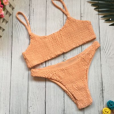 Costume da bagno caldo da donna, bikini sexy a triangolo plissettato _voghion.com