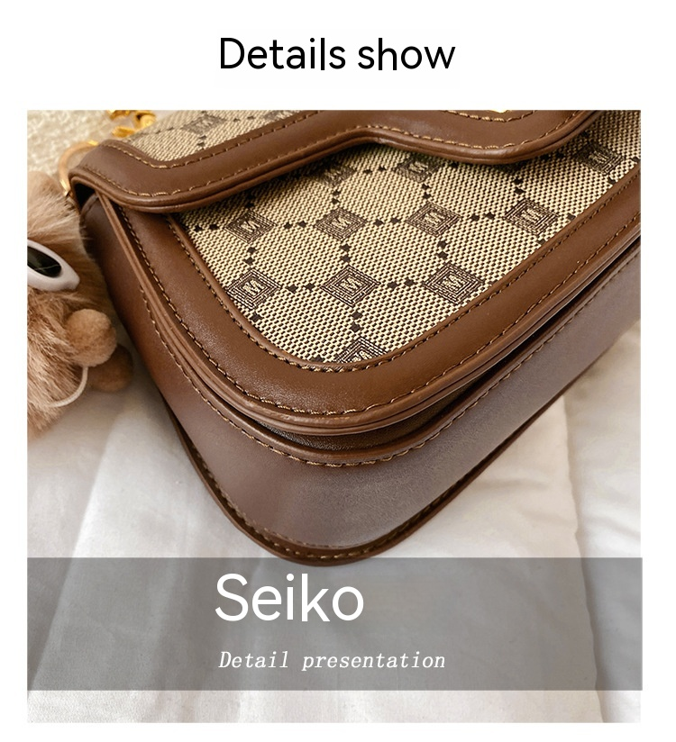 Borsa a tracolla Borsa da ascella versatile stampata di nuova moda con personalità Borsa a tracolla quadrata piccola pratica e classica di fascia alta_voghion.com