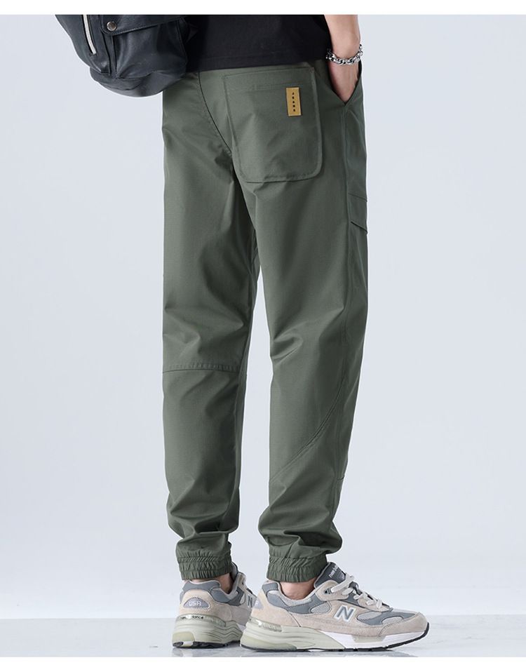 Autumn Winter New American Style Fleece-Lined Cargo Men's Straight-Leg Casual Long Wide-Leg Jogger Harem Pants_voghion.com
