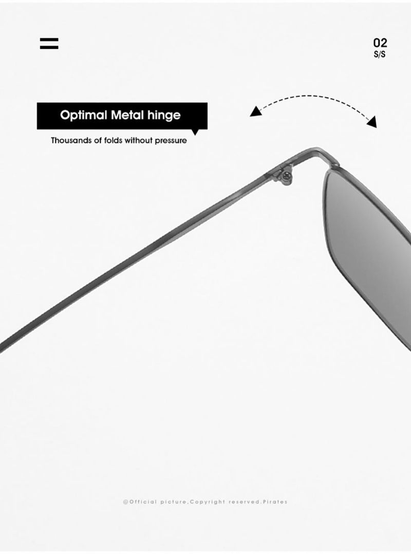 Lunettes de soleil carrées en métal pour femmes et hommes, monture large, pour l'extérieur, les voyages, la conduite, le cyclisme, UV400_voghion.com