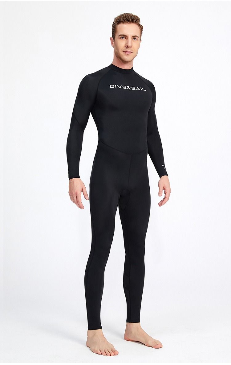 New wetsuit men's one-piece thin wetsuit snorkeling surfing sunscreen jellyfish quick-drying swimsuit_voghion.com