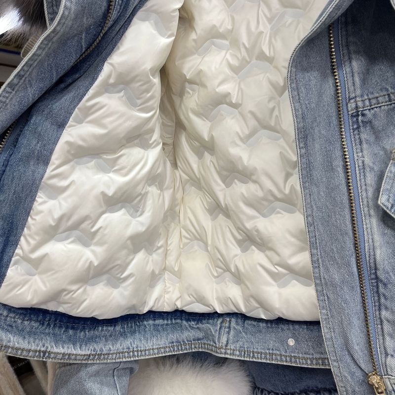 Abbigliamento invernale nuovo, giacca in pelliccia di volpe con collo largo, parka foderato spesso da donna_voghion.com