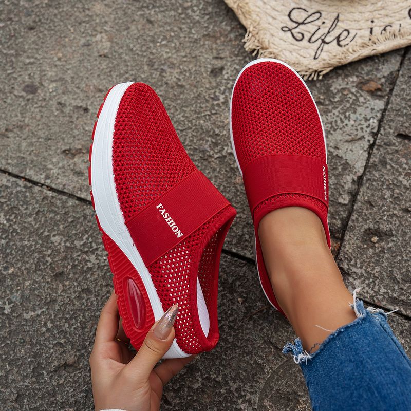 Women's Thick-Soled Half-Slip Soft Sole Non-Slip Slip-On Beach Sandals Plus Size Cushion Shoes_voghion.com