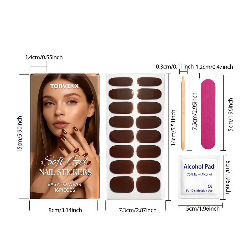 TORVIKX Set di gel morbidi color caffè, adesivi per unghie 3D lucidi, resistenti ai graffi, ad asciugatura rapida, naturali e versatili_voghion.com