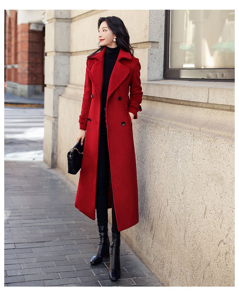 Women’s Thick Wool Blend Long Coat – Winter Warm Overcoat With Classic Dragon & Phoenix Embroidery (S-3XL, Black/Red/Khaki)_voghion.com