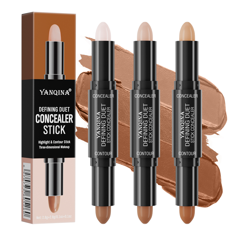YANQINA Sculptură cu cap dublu Decorare stereoscopică Umbră V Face 2 în 1 Stick evidențiat Machiaj de frumusețe_voghion.com