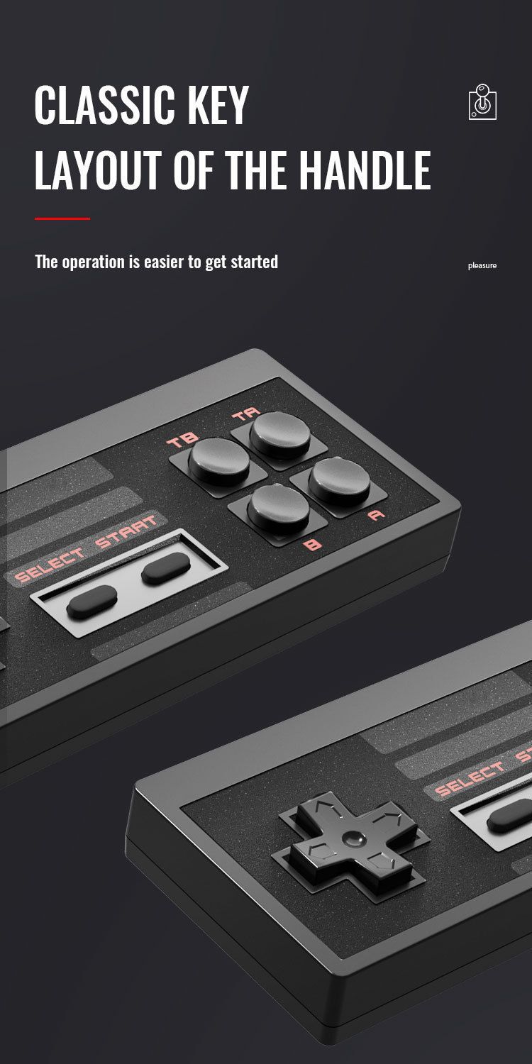 Mini HD 8-bit FC home connection TV game console NES nostalgic wireless dual player controller_voghion.com