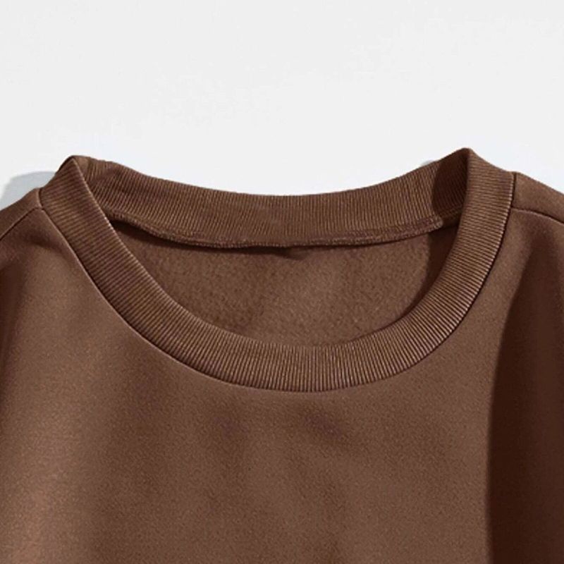Autumn winter hoodie round neck long sleeved loose and slimming versatile top ins trend_voghion.com