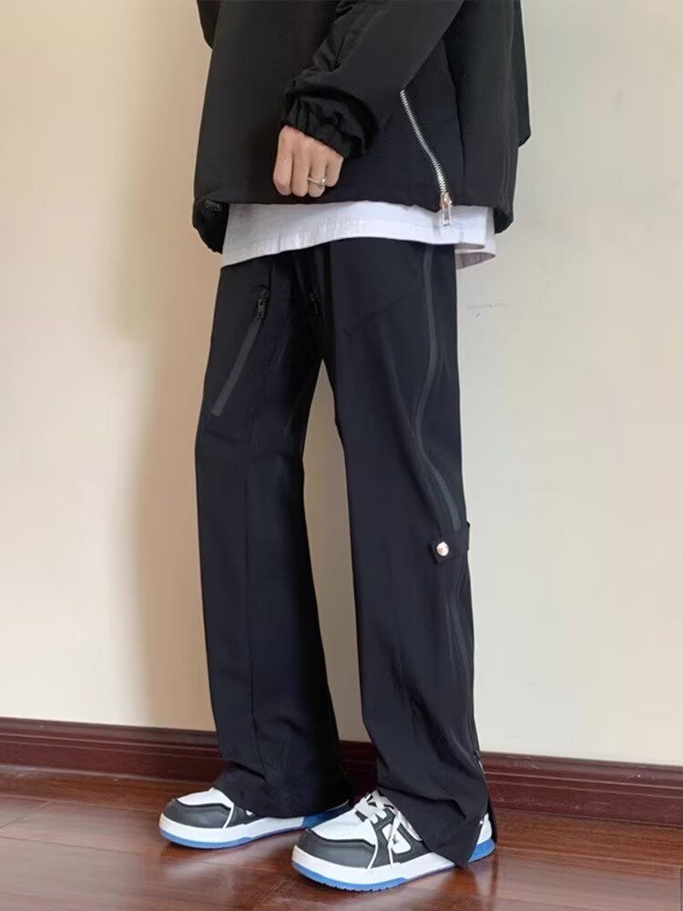 Pantalones de trabajo estilo americano Sprint para hombre, otoño e invierno, deportivos, holgados y funcionales, de felpa, de alta calidad._voghion.com