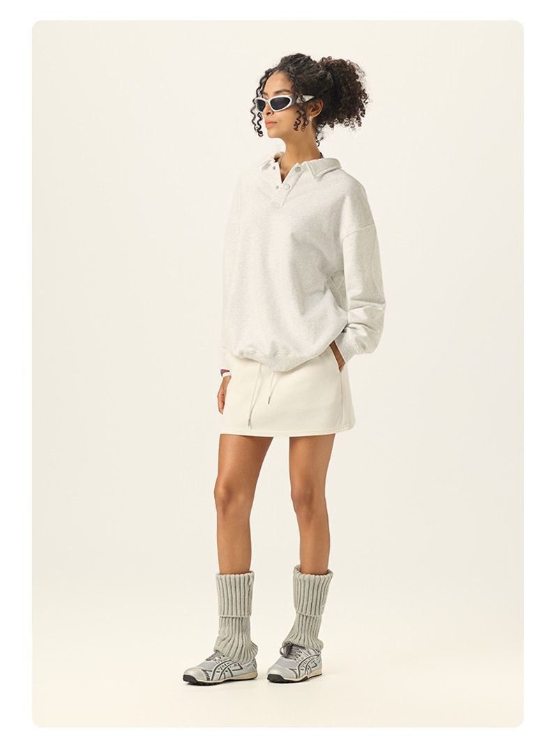 Pure Pure RS Men's Clothing|Old Money Clean Fit Stand Collar 380G Heavyweight Polo Shirt College Style Sweatshirt For Men_voghion.com