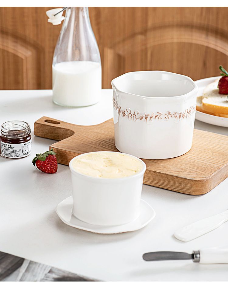 Beurrier géométrique en céramique – Récipient hermétique pour fromage et beurre avec couvercle, organiseur de cuisine_voghion.com