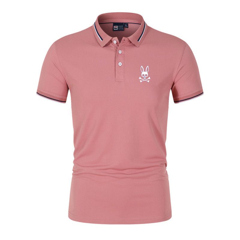 2023 Sommer Herren Baumwoll-T-Shirt Flip Collar Mode bedrucktes Micro-Label Ghost Rabbit Kurzarm-Poloshirt_voghion.com