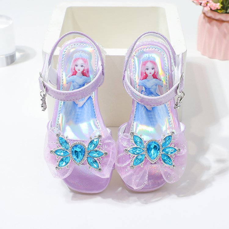 Scarpe da principessa 2024 Estate Nuova cintura a una linea Tacco basso Moda per bambini Sandali con punta aperta per ragazze con suola morbida_voghion.com