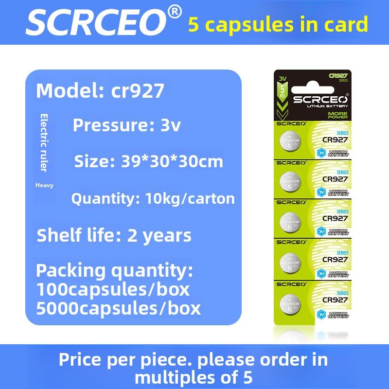 Wholesale CR927 5-Pack Button Cell Manufacturer Round Watch Electronic 927 Alkaline Batteries No Lagging_voghion.com