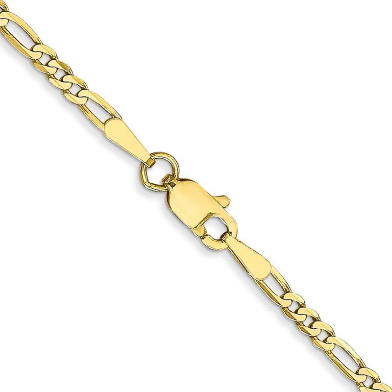 10k 2.2mm Flat Figaro Chain_voghion.com