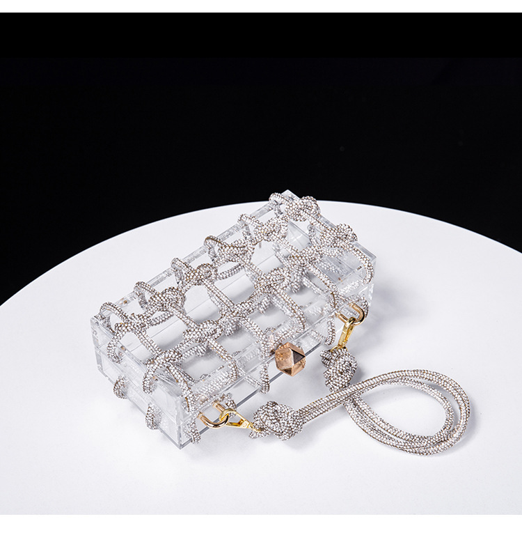 Nieuwe Aggreko Transparante Opbergdoos Banket Handgeweven Touw Kleine Vierkante Tas Onderarm Handtas_voghion.com