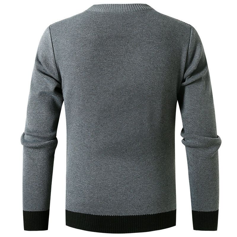 Pull tricoté à col montant et demi-fermeture éclair pour homme, haut décontracté, tendance, chaud, nouvelle collection automne et hiver 2023_voghion.com