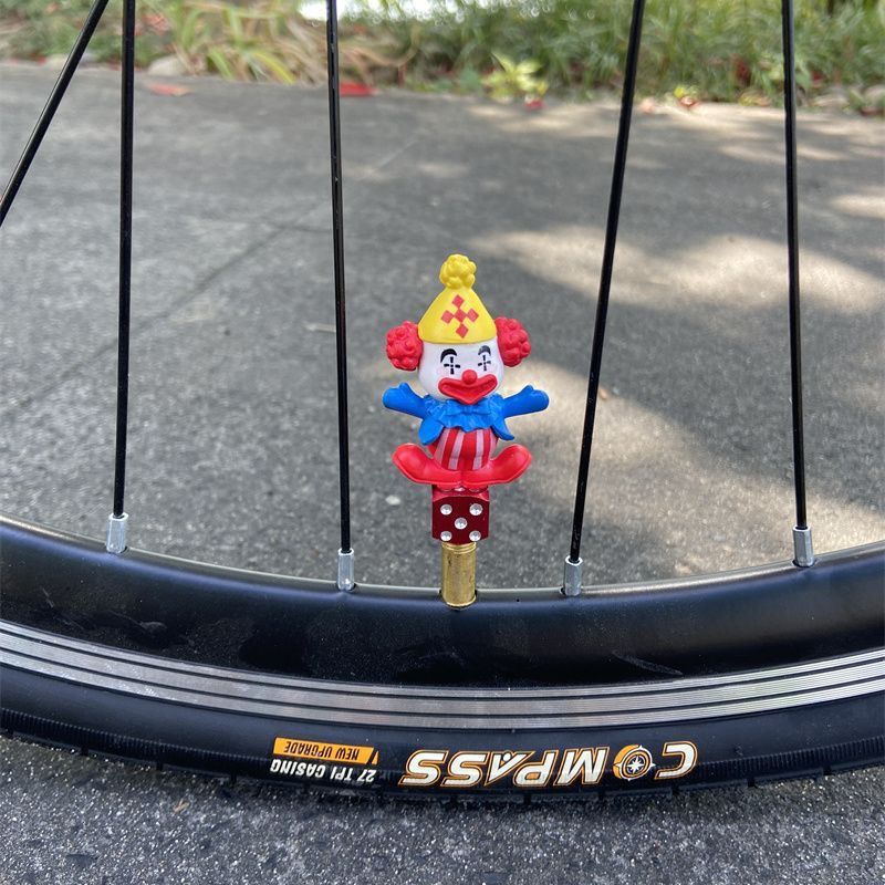 Bicycle Core Set Decoration Hamburger Dice Creative Adapter French American Valve Tire Inflation Hole_voghion.com